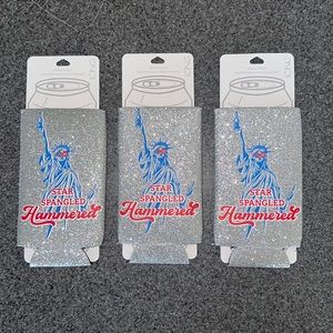 Star Spangled Hammered Skinny Coozies